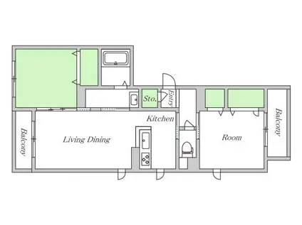 シャーメゾン ファミール(1SLDK/2階)の間取り写真