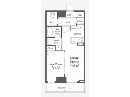 ALPHA PRIME東陽町 アルファプライム東陽町(1LDK/9階)の間取り写真