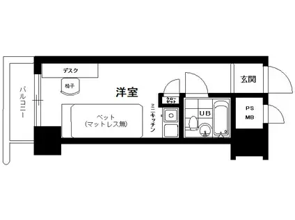 入谷センチュリープラザ21(ワンルーム/7階)の間取り写真