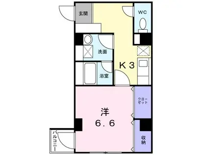 コルソ アダージョ(1K/5階)の間取り写真