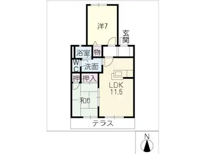 エンペラー(2LDK/1階)の間取り写真