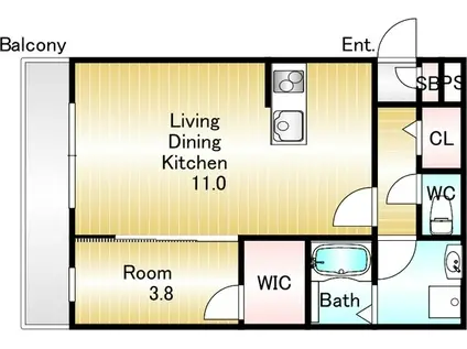 ジーメゾン垂水イースト2(1LDK/2階)の間取り写真