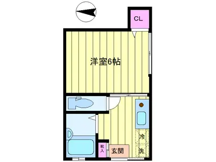 サンハイツ(1K/1階)の間取り写真