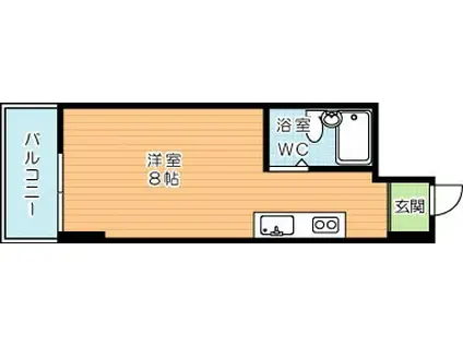 片野三番館(ワンルーム/6階)の間取り写真