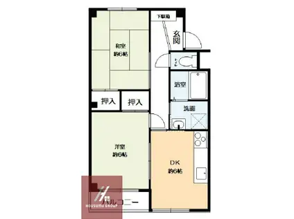 達家ハイツ(2DK/2階)の間取り写真