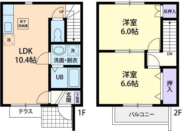 ブリッサ・デル・マール鹿嶋(2LDK/1階)の間取り写真