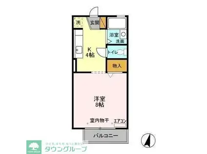 サニーヒルズ(1K/2階)の間取り写真