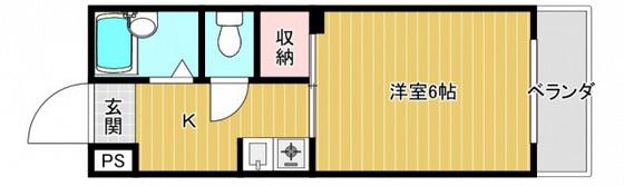 コーポサンライズ(1K/4階)の間取り写真