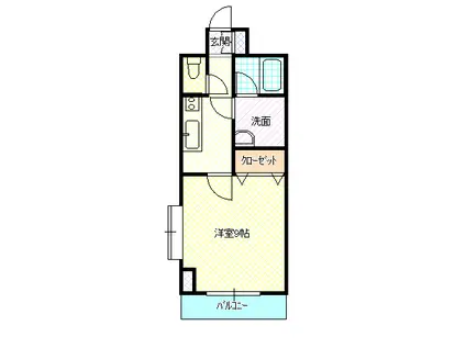 エバ-グリーン(1K/6階)の間取り写真