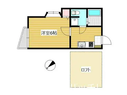 ピュア香椎参番館(1K/2階)の間取り写真