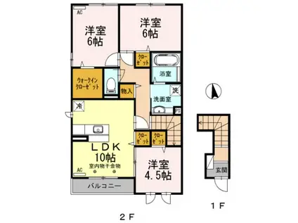 ルミエール ド エスポワール III(3LDK/2階)の間取り写真