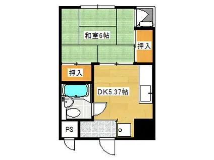 メゾンみぎわ(1DK/4階)の間取り写真