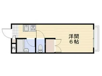 ロワール A棟(1K/1階)の間取り写真