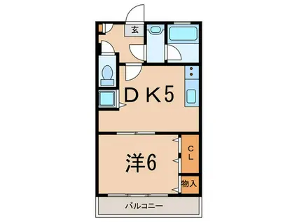 ベルモント北馬込(1DK/2階)の間取り写真