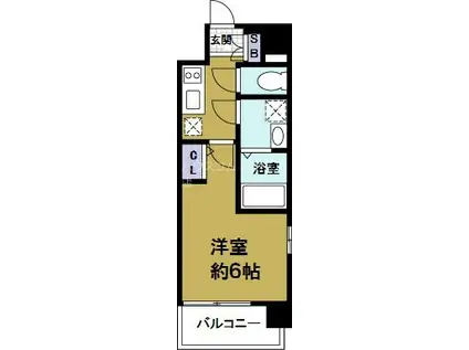 エスリード弁天町ベイコート(1K/6階)の間取り写真