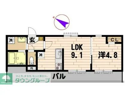 ブルーライン 上永谷駅 徒歩5分 3階建 築3年(1LDK/1階)の間取り写真