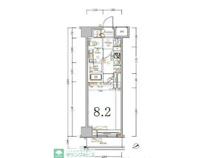 XEBECときわ台(1K/3階)の間取り写真