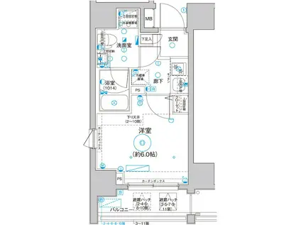 LEA横濱サウスステージ(1K/5階)の間取り写真