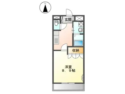 プレジール(1K/2階)の間取り写真