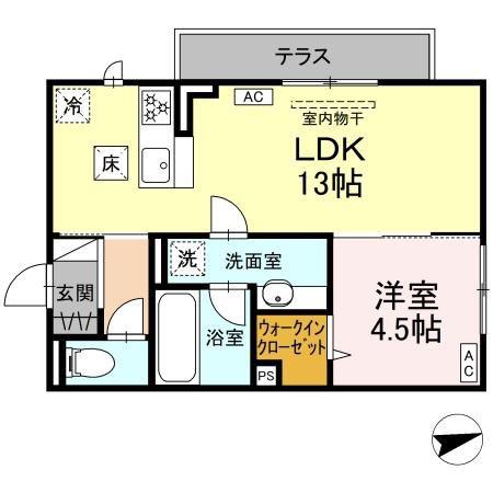 BELLE DEMEURE(1LDK/1階)の間取り写真