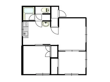 稲花ハウス(2LDK/1階)の間取り写真