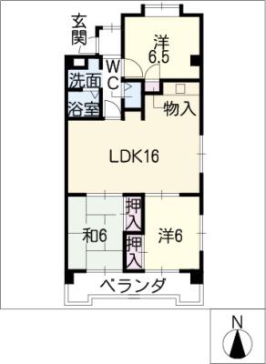 アビタマルフクII(3LDK/2階)の間取り写真