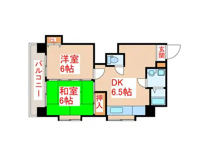 西宮島ビル(2DK/3階)の間取り写真