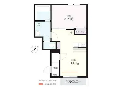 QUIET CRAB HOUSE MIX鎌倉II(1LDK/3階)の間取り写真