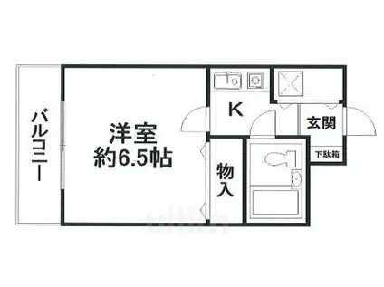 ライオンズマンション四条烏丸(1K/8階)の間取り写真