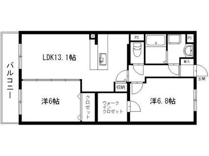 グランストーク中野町(2LDK/3階)の間取り写真