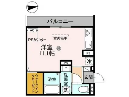 SINCERITE(ワンルーム/2階)の間取り写真