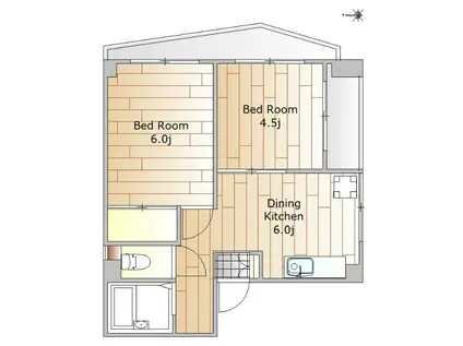 ライラックマツモト(2DK/3階)の間取り写真