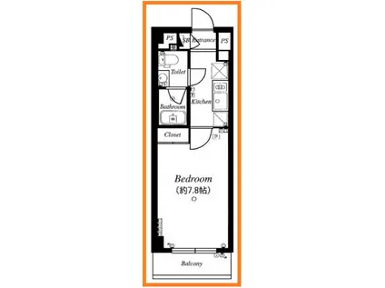 ライジングプレイス西新井(1K/6階)の間取り写真