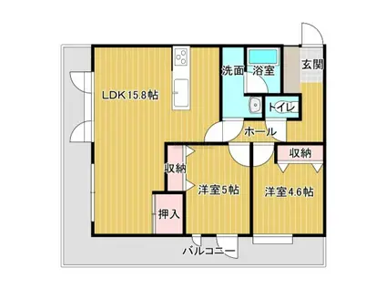 ライオンズマンション苫小牧錦町(2LDK/10階)の間取り写真