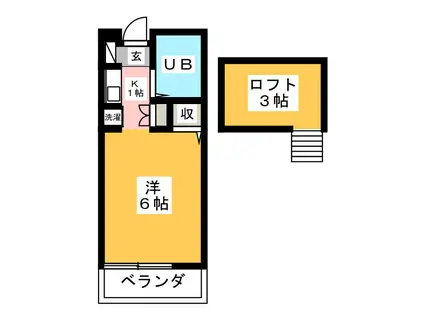 プレステージ(ワンルーム/2階)の間取り写真