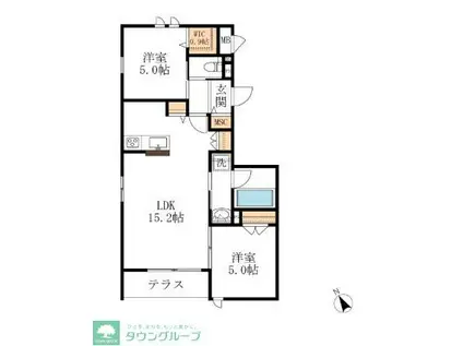 生田1丁目メゾン(2LDK/1階)の間取り写真