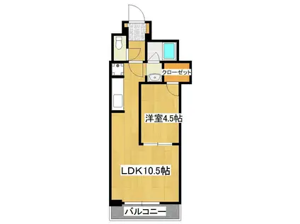 シャトル21(1LDK/4階)の間取り写真