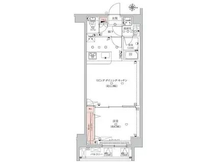 エストゥルース両国(1LDK/4階)の間取り写真