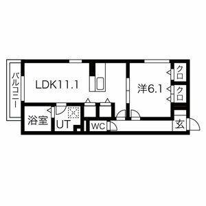 フェーブ島上(1LDK/2階)の間取り写真