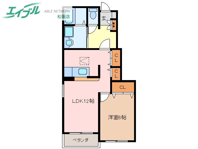 プルミエ・ラム-ルB棟(1LDK/1階)の間取り写真