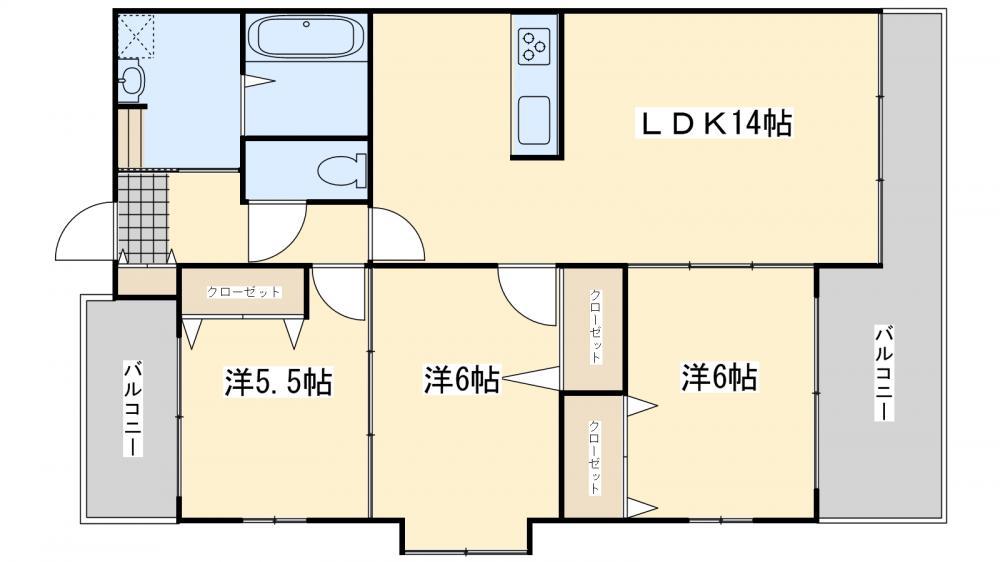 ERURISUTON KATO(3LDK/5階)の間取り写真