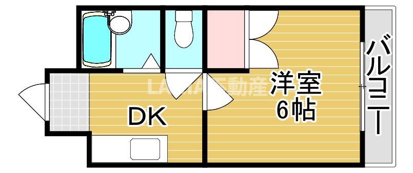 グラヴィール鶴和(1K/2階)の間取り写真