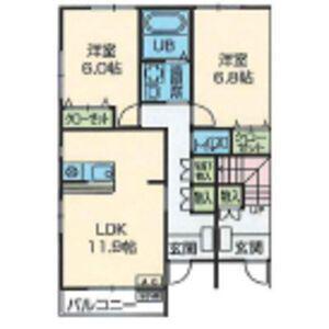 S.S.T(2LDK/1階)の間取り写真