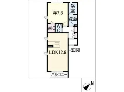 つくばいの家(1LDK/2階)の間取り写真