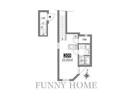 グランアセット赤堤(ワンルーム/2階)の間取り写真