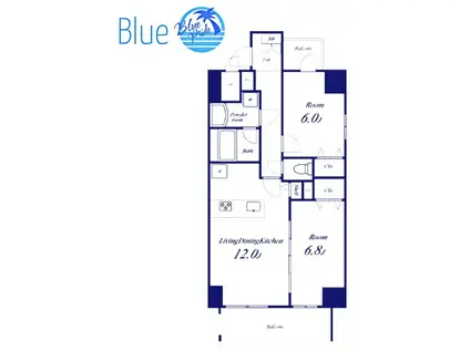 ソレアード富士見(2LDK/6階)の間取り写真