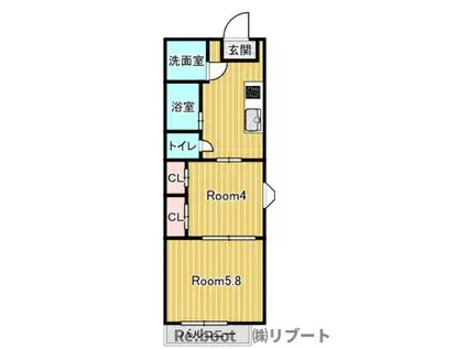 ブラウニー(1DK/5階)の間取り写真