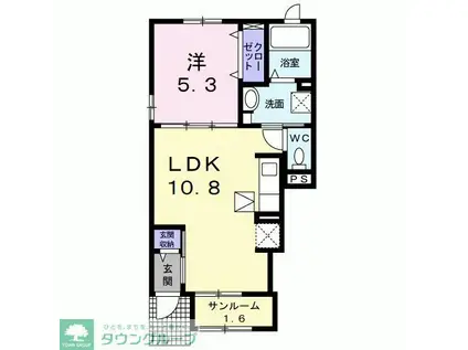 グランベルIII(1LDK/1階)の間取り写真