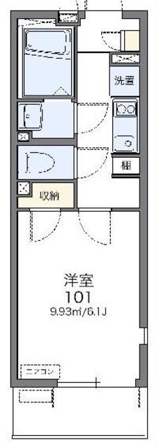 レオネクスト西門(1K/3階)の間取り写真