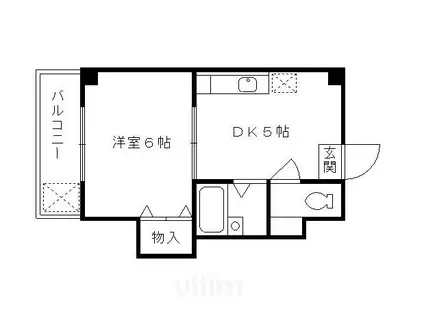 ルミナス錦(1DK/4階)の間取り写真